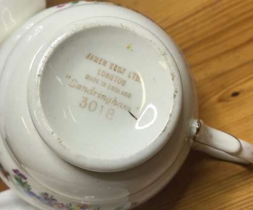 JAMES KENT=TEA TRIO'S x 6="SANDRINGHAM" PATTERN 3018=LONGTON=STAFFORDSHIRE=1950's=England=Scarce!!!