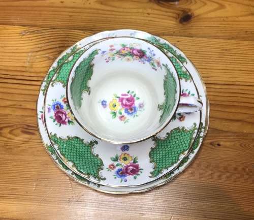 JAMES KENT=TEA TRIO'S x 6="SANDRINGHAM" PATTERN 3018=LONGTON=STAFFORDSHIRE=1950's=England=Scarce!!!