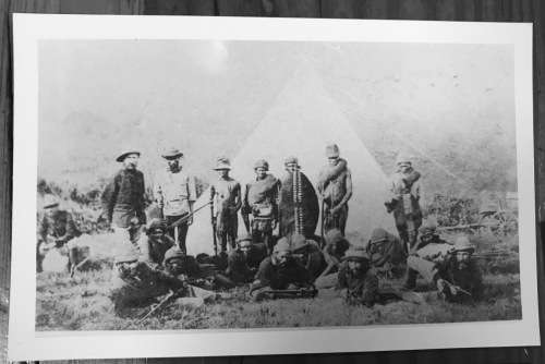 ZULU WAR PHOTOGRAPH=NATAL NATIVE CONTINGENT=1879=COPYRIGHT LOCAL HISTORY MUSEUM=RIFLES=SOLDIERS