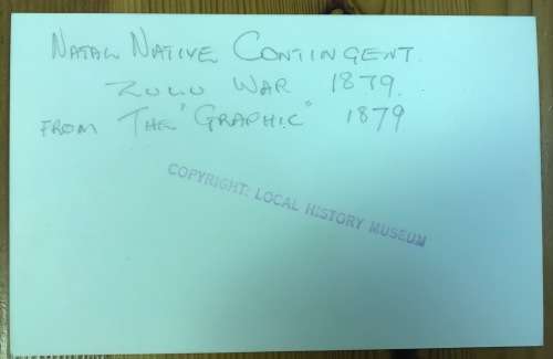 ZULU WAR PHOTOGRAPH=NATAL NATIVE CONTINGENT=1879=COPYRIGHT LOCAL HISTORY MUSEUM=RIFLES=SOLDIERS