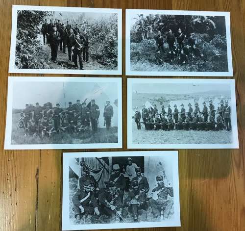 NATAL WAR PHOTOGRAPHS x 5=DURBAN ROYAL RIFLES=COPYRIGHT LOCAL HISTORY MUSEUM=RIFLES=SOLDIERS=SWORDS