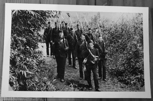 NATAL WAR PHOTOGRAPHS x 5=DURBAN ROYAL RIFLES=COPYRIGHT LOCAL HISTORY MUSEUM=RIFLES=SOLDIERS=SWORDS