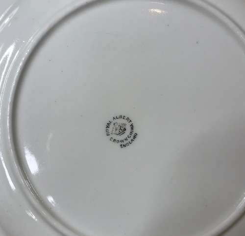 YELLOW ROYAL ALBERT 1927-1935 4510 T.C.W. 6 x TRIO`s CAKE PLATE THOMAS CLARKE WILD SCARCE COLOURFUL!