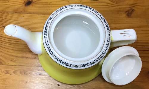 YELLOW ROYAL ALBERT 1917-1925 4510 T.C.W. TEA for 2 TEAPOT 2 TRIOS MILK SUGAR CAKE PLATE THOMAS WILD