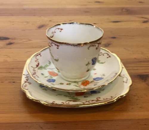 ROYAL ALBERT CROWN CHINA No 8557 1927-1935 HANDPAINTED BLUE and ORANGE FLOWERS EXCELLENT CONDITION!!