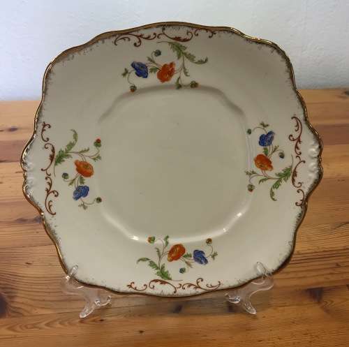 ROYAL ALBERT CROWN CHINA No 8557 1927-1935 HANDPAINTED BLUE and ORANGE FLOWERS EXCELLENT CONDITION!!