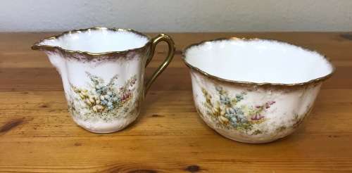 DAVID CHAPMAN and SONS LONGTON ENGLAND TEA SET 6 x TRIO`s CAKE PLATE MILK SUGAR FOXGLOVE FLOWERS!!!!