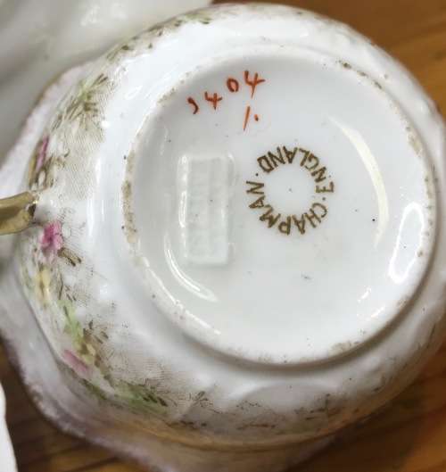 DAVID CHAPMAN and SONS LONGTON ENGLAND TEA SET 6 x TRIO`s CAKE PLATE MILK SUGAR FOXGLOVE FLOWERS!!!!