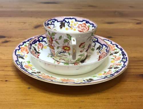 HARVEY ADAMS and Co. IMARI PATTERN LONGTON ENGLAND TEA? COFFEE? 4 x TRIO`s RARE ABSOLUTELY STUNNING!