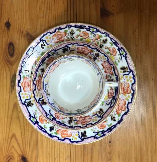 HARVEY ADAMS and Co. IMARI PATTERN LONGTON ENGLAND TEA? COFFEE? 4 x TRIO`s RARE ABSOLUTELY STUNNING!