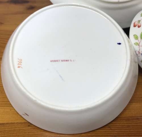 HARVEY ADAMS and Co. IMARI PATTERN LONGTON ENGLAND TEA? COFFEE? 4 x TRIO`s RARE ABSOLUTELY STUNNING!
