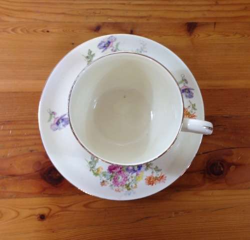 Royal Winton Grimwades GIANT CUP and SAUCER ENGLAND 1938 Floral FLOWERS!! COFFEE!! TEA!!