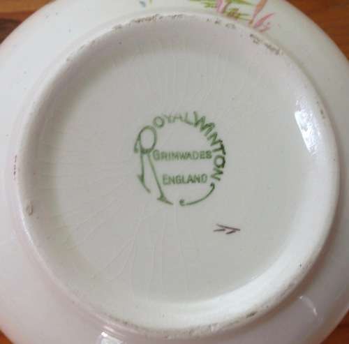 Royal Winton Grimwades GIANT CUP and SAUCER ENGLAND 1938 Floral FLOWERS!! COFFEE!! TEA!!