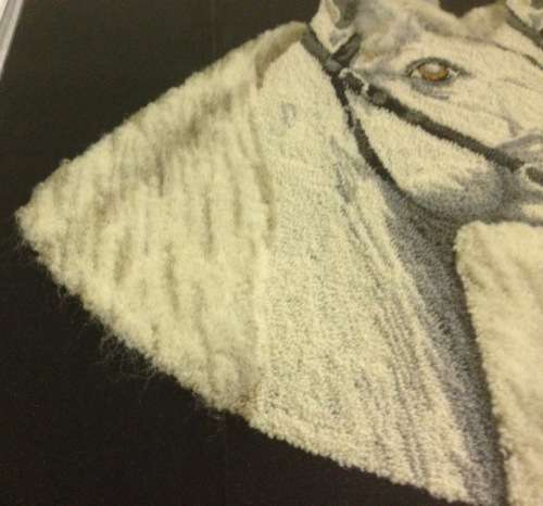 HORSES=TAPESTRY=ARTWORK=THICK PILE=PAIR OF HORSES=BLACK and WHITE=UNUSUAL=STUNNING=DIFFERENT!!!!!!!!