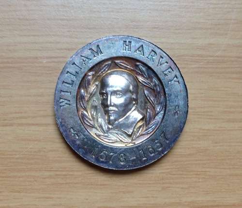 WILLIAM HARVEY=MEDALLION=STERLING SILVER=SOUTH AFRICAN ASSOCIATION of VOLUNTARY BLOOD TRANSFUSION.