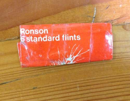 LIGHTER=RONSON=VARAFLAME=BUTANE=By Appointment to H.R.H The Duke of Edinburgh=BOXED=LONDON=FLINTS.