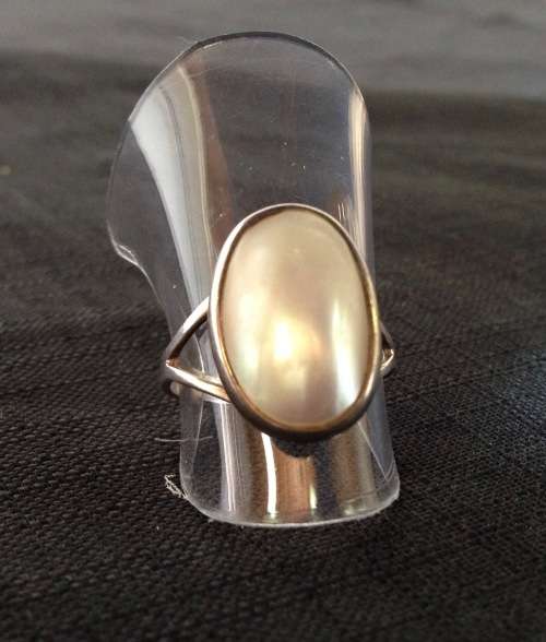 MABE PEARL RING STERLING SILVER 925 GENUINE DELICATE and BEAUTIFUL!!!!!