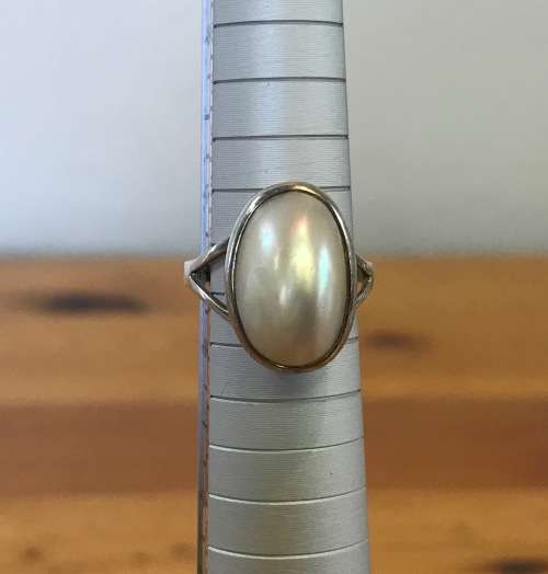 MABE PEARL RING STERLING SILVER 925 GENUINE DELICATE and BEAUTIFUL!!!!!