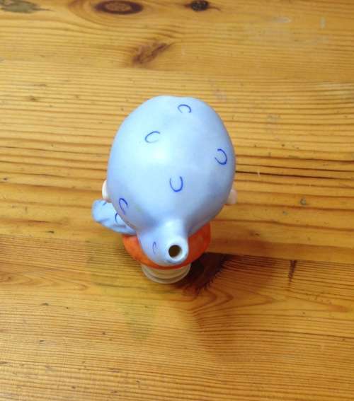BOTTLE POURER GOEBEL GERMANY SCHNAPPS PORCELAIN GRANDMA with SCARF awesome bar item!!!!!
