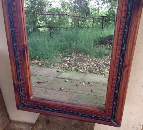 MIRROR=LARGE RECTANGULAR=1490mm high x 590mm wide x 22mm thick=AFRICAN STYLE FRAME=