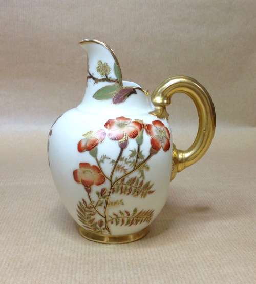 ROYAL WORCESTER=JUG=EWER=ANTIQUE=1889=FLORAL=FLOWERS=SHAPE 1094=ENGLAND=130 YEARS OLD!!!!!!