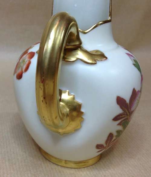 ROYAL WORCESTER=JUG=EWER=ANTIQUE=1889=FLORAL=FLOWERS=SHAPE 1094=ENGLAND=130 YEARS OLD!!!!!!