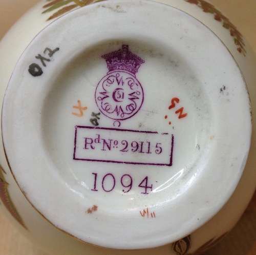 ROYAL WORCESTER=JUG=EWER=ANTIQUE=1889=FLORAL=FLOWERS=SHAPE 1094=ENGLAND=130 YEARS OLD!!!!!!