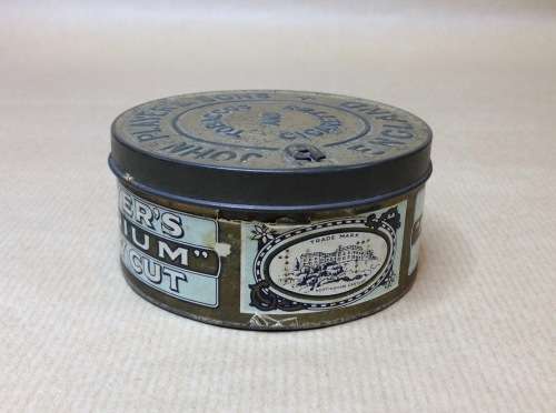 JOHN PLAYER and SONS=MEDIUM NAVY CUT=TOBACCO and CIGARETTES TIN=LOCKABLE=ENGLAND=NOTTINGHAM CASTLE