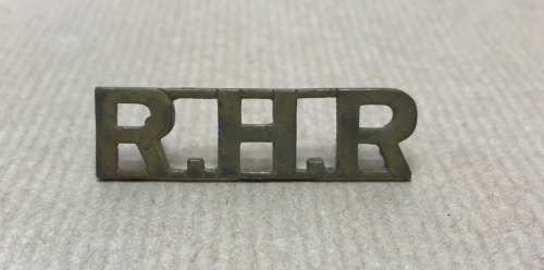 SADF BADGE Railway and Harbours Rifles brass Shoulder Title World War 1 WWI DEFENCE FORCE SHIPS.