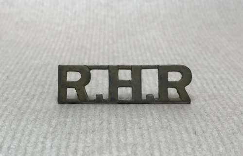 SADF BADGE Railway and Harbours Rifles brass Shoulder Title World War 1 WWI DEFENCE FORCE SHIPS.