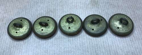 ROYAL AIRFORCE KING`s CROWN 5 x Military Brass Uniform Buttons 25mm diameter ENGLAND GREAT BRITAIN.