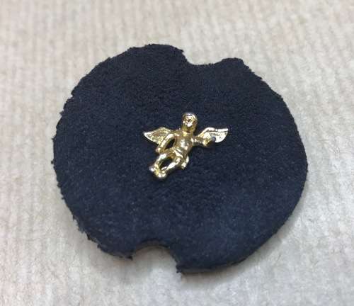 CHERUB PIN BADGE tiny LAPEL BROOCH BACKING CLASP INCLUDED GOLD in COLOUR.