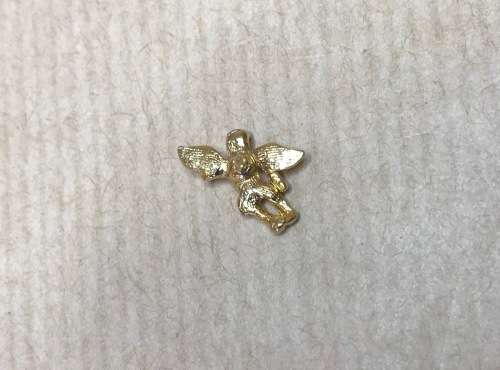 CHERUB PIN BADGE tiny LAPEL BROOCH BACKING CLASP INCLUDED GOLD in COLOUR.