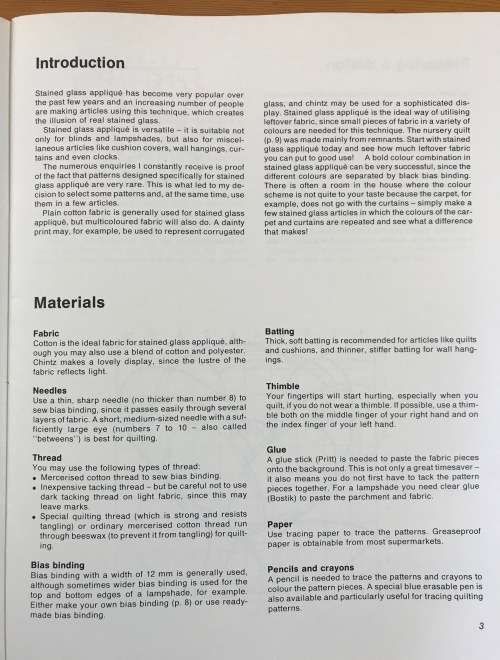 STAINED GLASS APPLIQUE MARTIN NEL DELOS GUIDE FOR SOUTH AFRICA 1990 SEWING QUILTING FABRIC BOOK