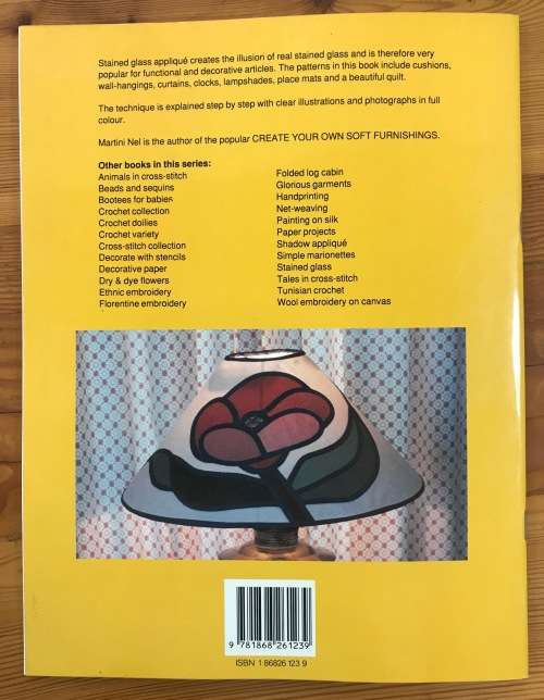 STAINED GLASS APPLIQUE MARTIN NEL DELOS GUIDE FOR SOUTH AFRICA 1990 SEWING QUILTING FABRIC BOOK