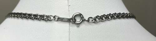 STERLING SILVER HALLMARKED NECKLACE and adjoined PENDANT GEMSTONES AMETHYST and TOPAZ1976+ ELEGANT!