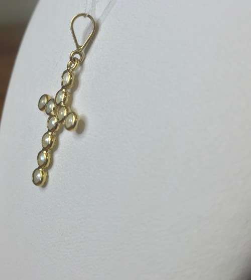 PENDANT CROSS=18K (carat) GOLD=SEED PEARLS and GOLD CROSS=Marked 750=Real PEARLS=BEAUTIFUL!!!!!