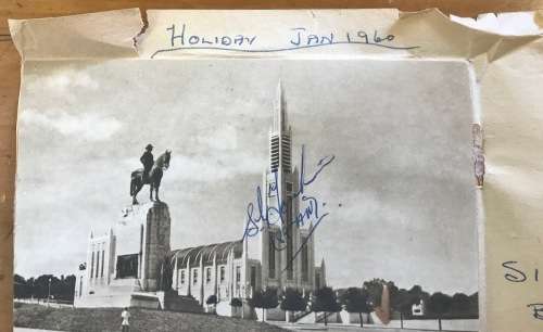 UNION-CASTLE LINE MENU=SEPIA=18 JANUARY 1960=SIGNED by WAITER TOMKINS!!!=LOURENCO MARQUES=CATHEDRAL.