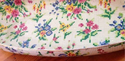 ROYAL WINTON BOAT SHAPED BOWL DISH QUEEN ANNE PATTERN ENGLAND 280mm long TAPESTRY STYLE 2445