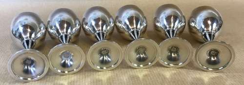 GEORG JENSEN HAMMERED LIQUEUR APERITIF GOBLETS x 6 532F HARALD NIELSEN 1928 DENMARK STERLING SILVER
