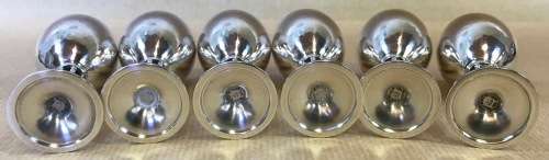GEORG JENSEN HAMMERED LIQUEUR APERITIF GOBLETS x 6 532F HARALD NIELSEN 1928 DENMARK STERLING SILVER