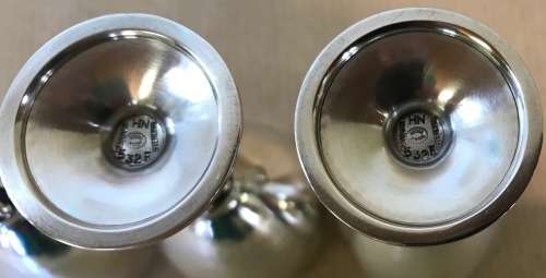 GEORG JENSEN HAMMERED LIQUEUR APERITIF GOBLETS x 6 532F HARALD NIELSEN 1928 DENMARK STERLING SILVER