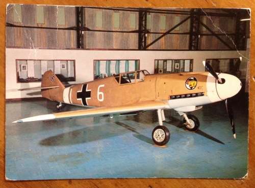 POSTCARD POST CARD ME Bf 109 f TROPICAL JET FIGHTER GERMANY WW2 NATIONAL MUSEUM of MILITARY HISTORY