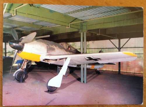 POSTCARD POST CARD FOCKE WULF Fw 190A JET FIGHTER GERMANY WW2 NATIONAL MUSEUM of MILITARY HISTORY