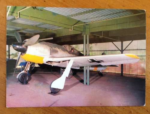 POSTCARD POST CARD FOCKE WULF Fw 190A JET FIGHTER GERMANY WW2 NATIONAL MUSEUM of MILITARY HISTORY
