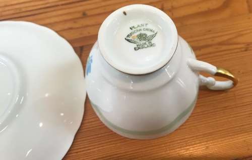 TUSCAN CHINA=England=DEMITASSE Cup & Saucer="PLANT"PATTERN=FLOWERS=Coffee=Expresso=28312=Stunning!!!