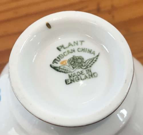 TUSCAN CHINA=England=DEMITASSE Cup & Saucer="PLANT"PATTERN=FLOWERS=Coffee=Expresso=28312=Stunning!!!