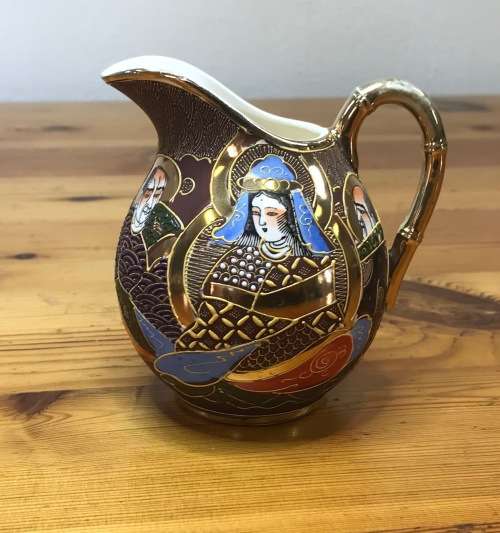 SATSUMA JAPANESE TEA set 21 Piece ORIENTAL SHIMAZU CLAN GEISHA TEAPOT MILK JUG LIDDED SUGAR 8 DUOS