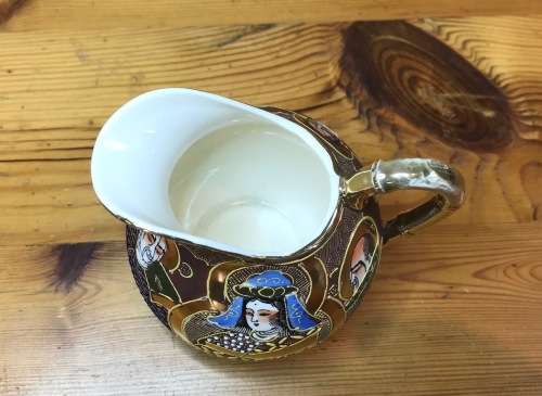 SATSUMA JAPANESE TEA set 21 Piece ORIENTAL SHIMAZU CLAN GEISHA TEAPOT MILK JUG LIDDED SUGAR 8 DUOS