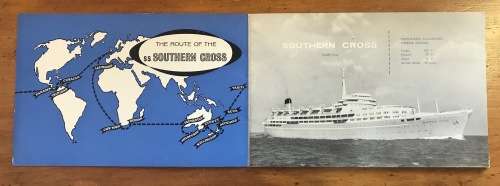 S.S. SOUTHERN CROSS=THE ROUTE=BOOKLET=20 pg=TURBINE STEAMSHIP=OIL BURNING=TWIN SCEW=SHAW SAVILL LINE